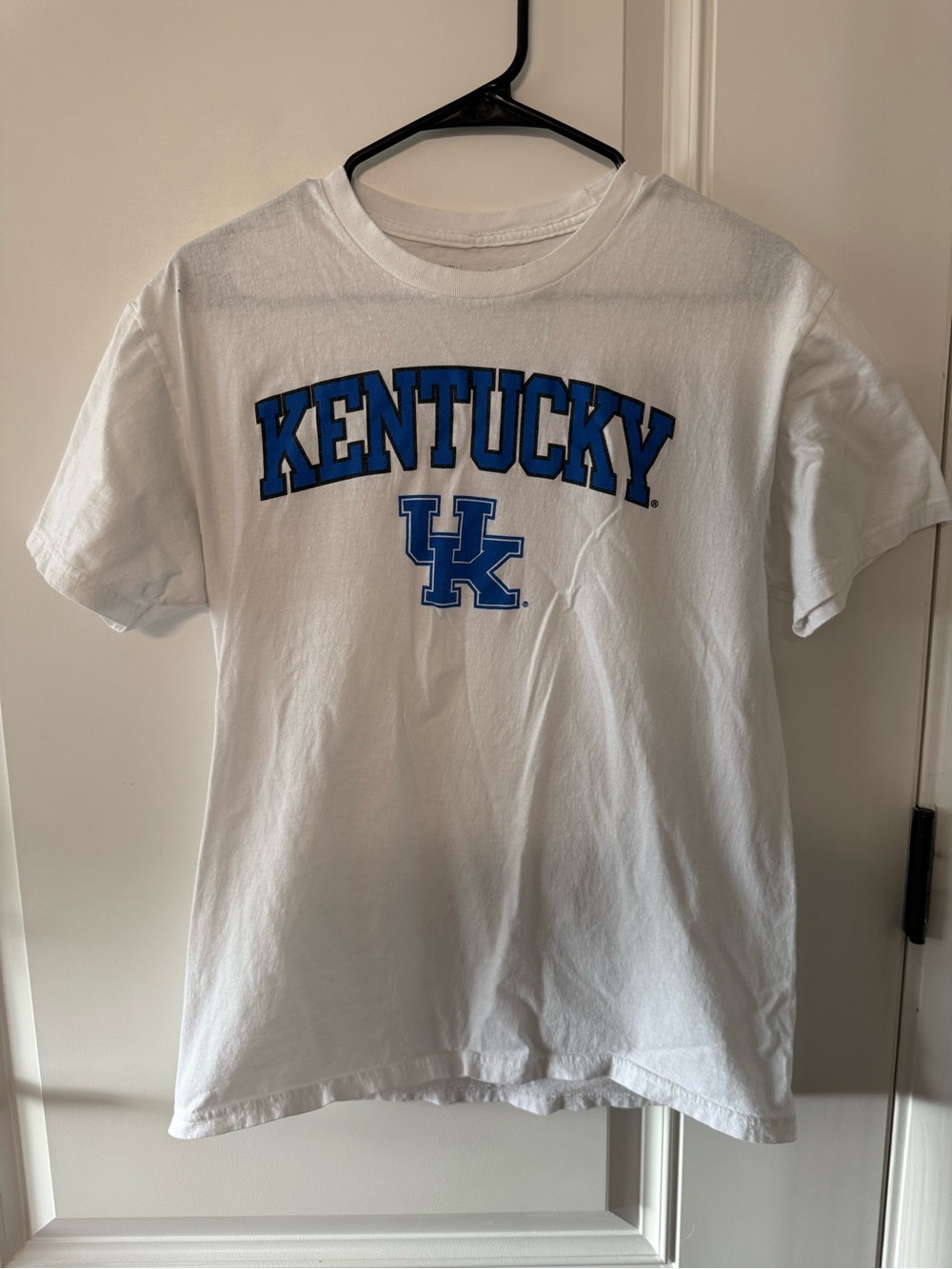 White Kentucky Short-Sleeve Tee with Blue Logo